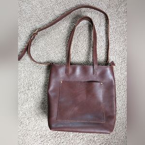 PLG Cognac Crossbody Tote 🤎